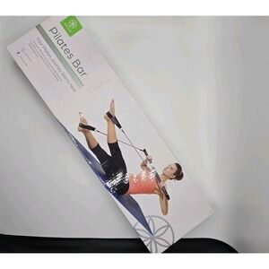 Gaiam Pilates Bar Kit  with 2 Resistance Cords with Foot Straps NEW OPEN BOX